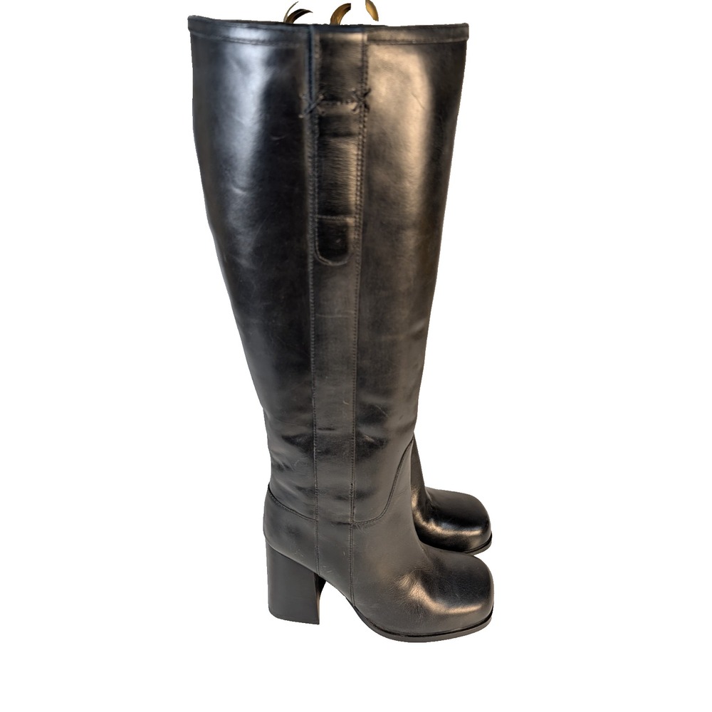 Free People Naomi Tall Heel Boots Women's Size: 6 Black Leather Knee High